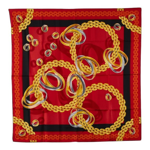 Cartier Trinity Ring Panthere Bracelet Scarf Muffler Red Yellow Multicolor Si... - Picture 1 of 5